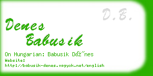 denes babusik business card